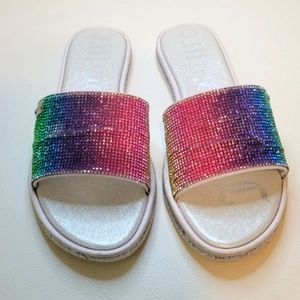 Juicy couture Sandals with rainbow jewels.